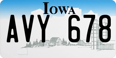 IA license plate AVY678