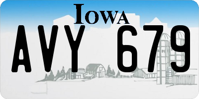 IA license plate AVY679