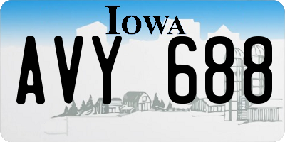 IA license plate AVY688