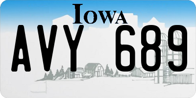 IA license plate AVY689
