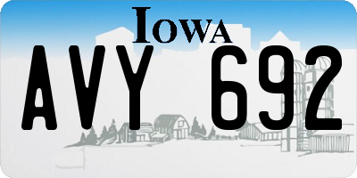 IA license plate AVY692