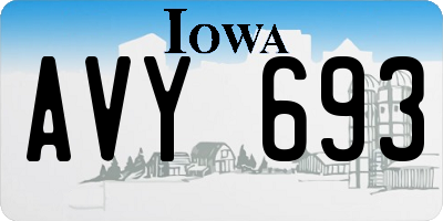 IA license plate AVY693