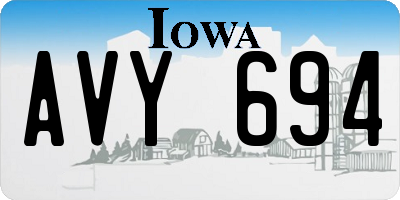 IA license plate AVY694