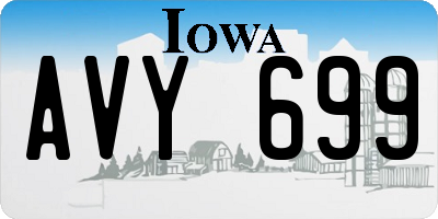 IA license plate AVY699