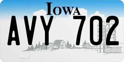 IA license plate AVY702