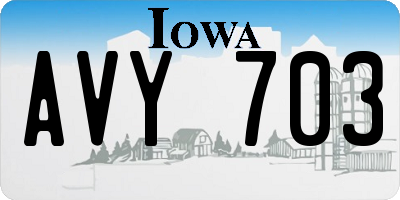 IA license plate AVY703
