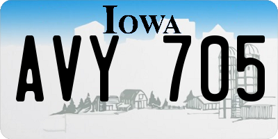 IA license plate AVY705
