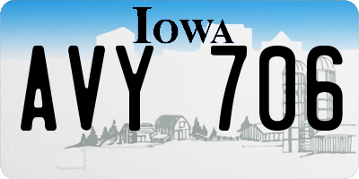 IA license plate AVY706
