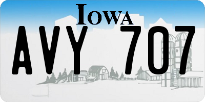 IA license plate AVY707