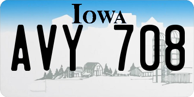 IA license plate AVY708