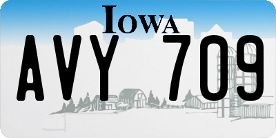 IA license plate AVY709