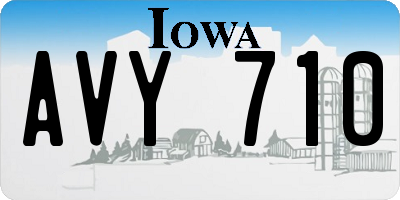 IA license plate AVY710