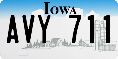 IA license plate AVY711