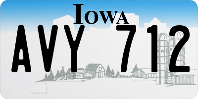 IA license plate AVY712