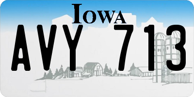 IA license plate AVY713
