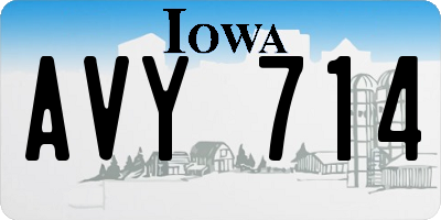 IA license plate AVY714