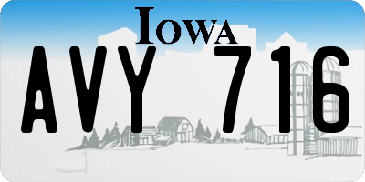IA license plate AVY716