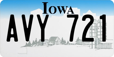IA license plate AVY721
