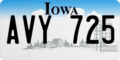 IA license plate AVY725