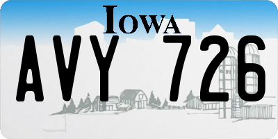IA license plate AVY726