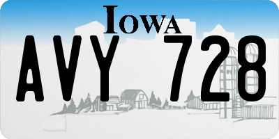 IA license plate AVY728
