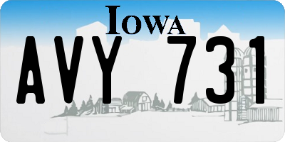 IA license plate AVY731