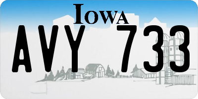 IA license plate AVY733
