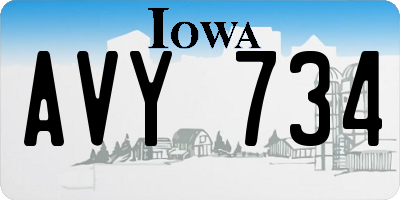IA license plate AVY734