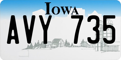 IA license plate AVY735