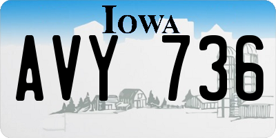 IA license plate AVY736