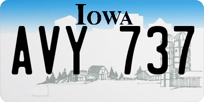 IA license plate AVY737