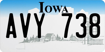 IA license plate AVY738