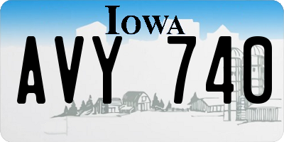 IA license plate AVY740