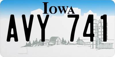 IA license plate AVY741