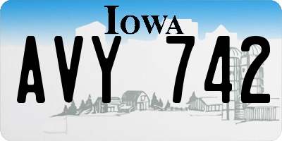 IA license plate AVY742