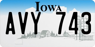 IA license plate AVY743