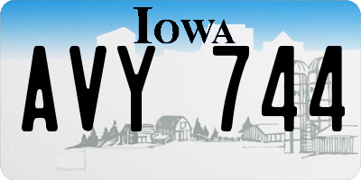 IA license plate AVY744