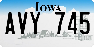 IA license plate AVY745