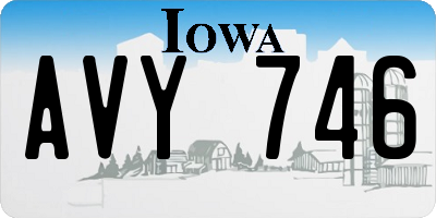 IA license plate AVY746