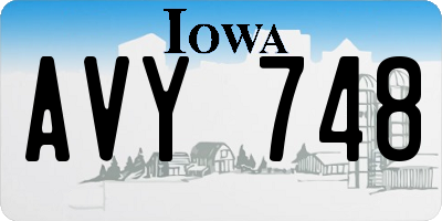 IA license plate AVY748