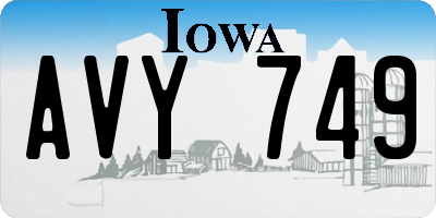 IA license plate AVY749