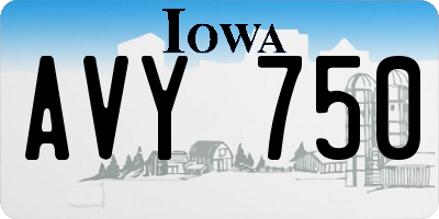 IA license plate AVY750