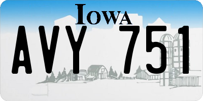IA license plate AVY751