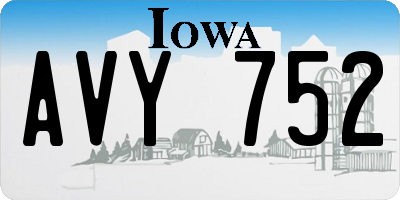 IA license plate AVY752