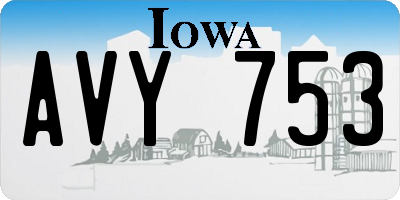IA license plate AVY753