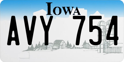 IA license plate AVY754