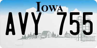 IA license plate AVY755