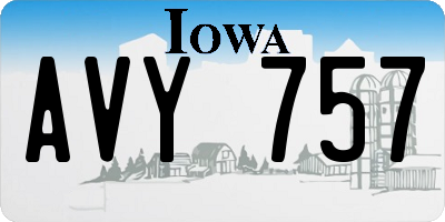 IA license plate AVY757