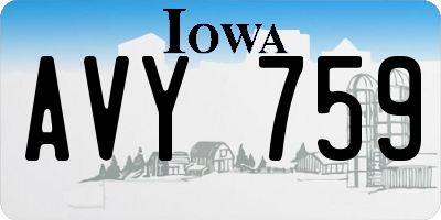 IA license plate AVY759