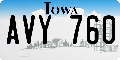 IA license plate AVY760